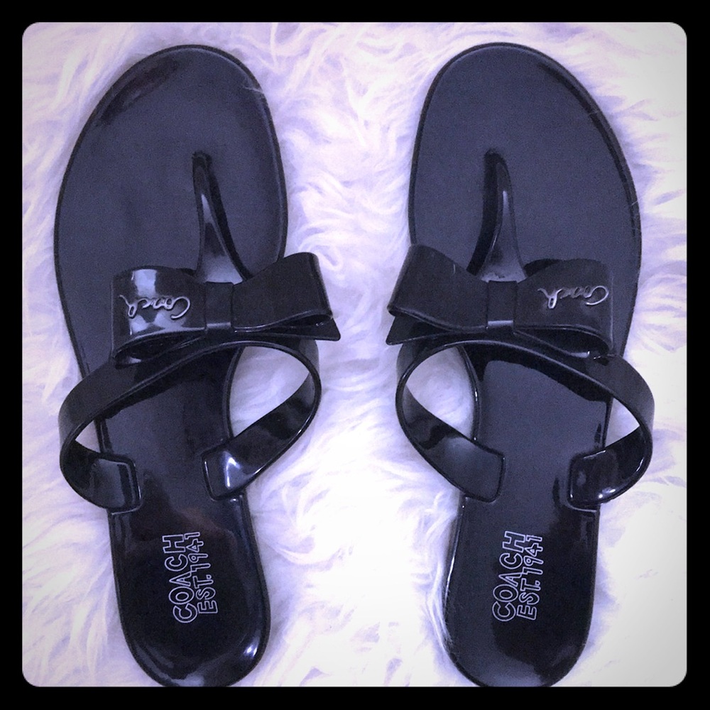 🥇Authentic Coach Jelly Sandals with Bow 🎀 Detail
